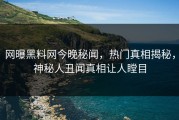 网曝黑料网今晚秘闻，热门真相揭秘，神秘人丑闻真相让人瞠目
