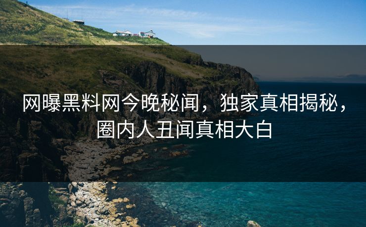 网曝黑料网今晚秘闻，独家真相揭秘，圈内人丑闻真相大白