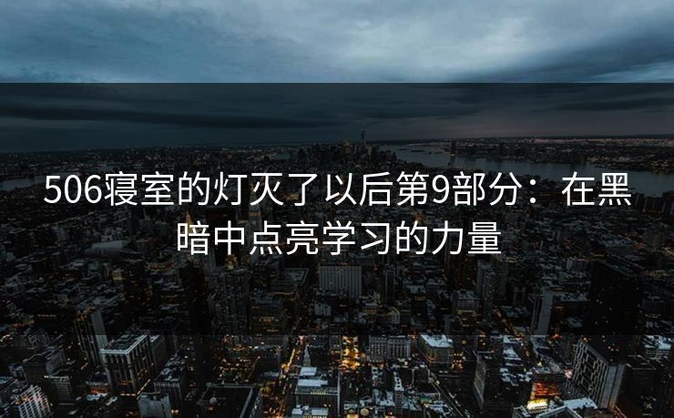 506寝室的灯灭了以后第9部分:在黑暗中点亮学习的力量 506寝室的灯灭了以后第9部分:在黑暗中点亮学习的力量