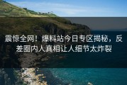 震惊全网！爆料站今日专区揭秘，反差圈内人真相让人细节太炸裂