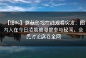 【爆料】蘑菇影视在线观看突发：圈内人在今日凌晨被曝曾参与秘闻，全民讨论席卷全网
