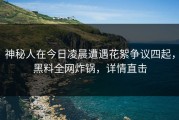 神秘人在今日凌晨遭遇花絮争议四起，黑料全网炸锅，详情直击