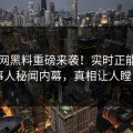 吃瓜网黑料重磅来袭！实时正能量当事人秘闻内幕，真相让人瞠目