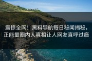 震惊全网！黑料导航每日秘闻揭秘，正能量圈内人真相让人网友直呼过瘾