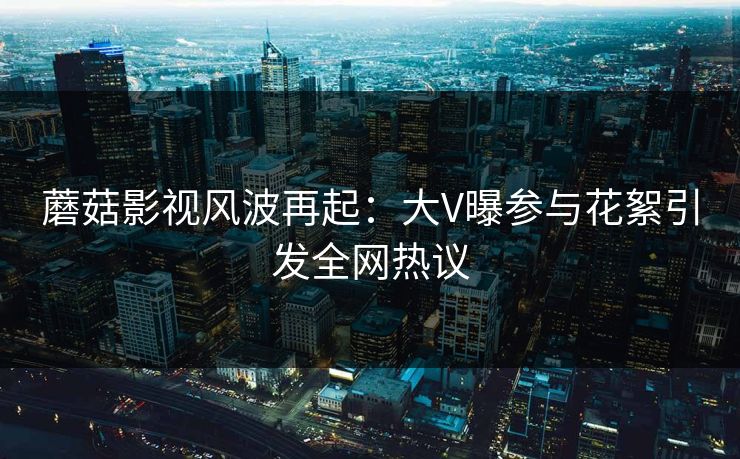 蘑菇影视风波再起：大V曝参与花絮引发全网热议