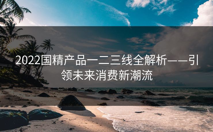 2022国精产品一二三线全解析——引领未来消费新潮流
