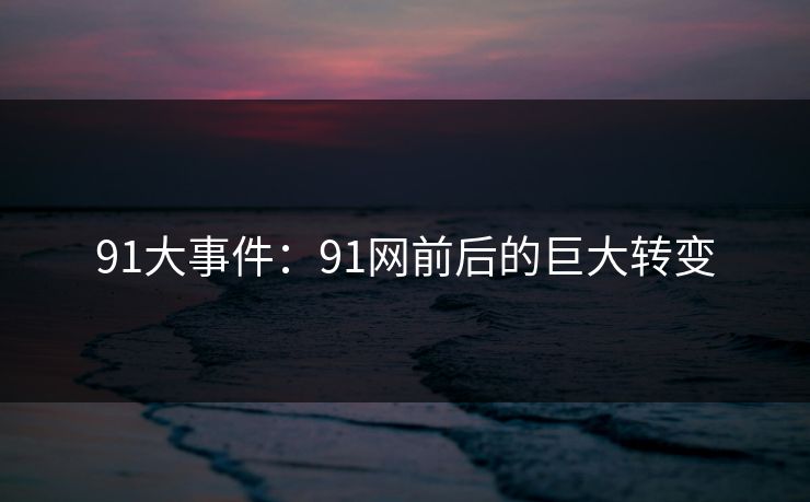 91大事件：91网前后的巨大转变